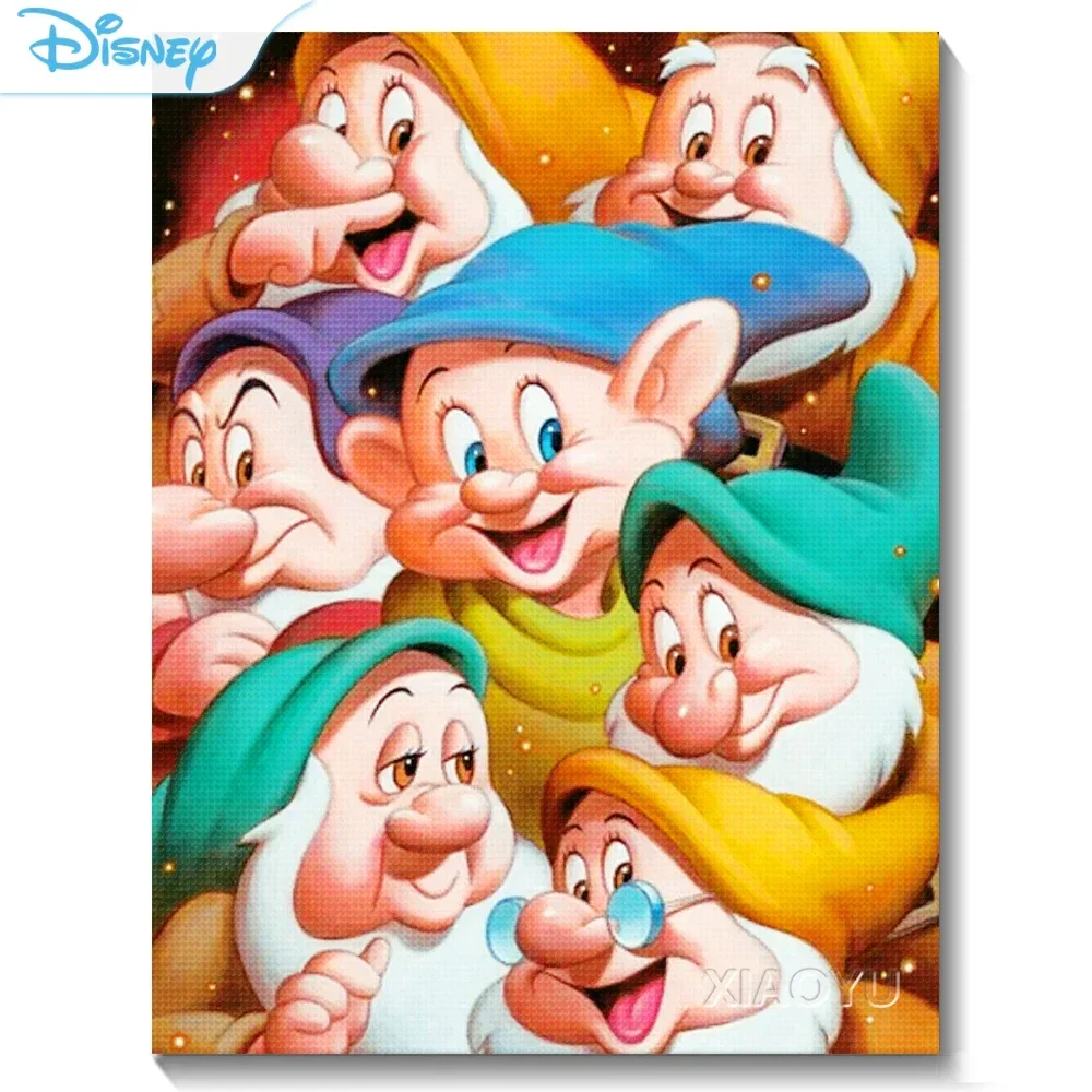 Disney-5D Diamond Painting Kit Snow White and the Seven Dwarfs Mosaic Embroidery Cross Stitch Art Children's Room Wall Decor DIY