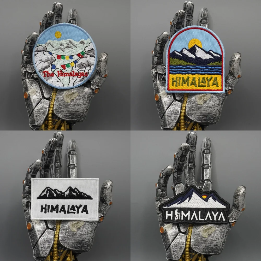 Himalaya Bestickter Aufnäher, Applikation zum Aufnähen, Punk-Biker-Band-Rock-Kleidungsetiketten, Klettverschluss oder zum Aufbügeln, anpassbar – Detail 1