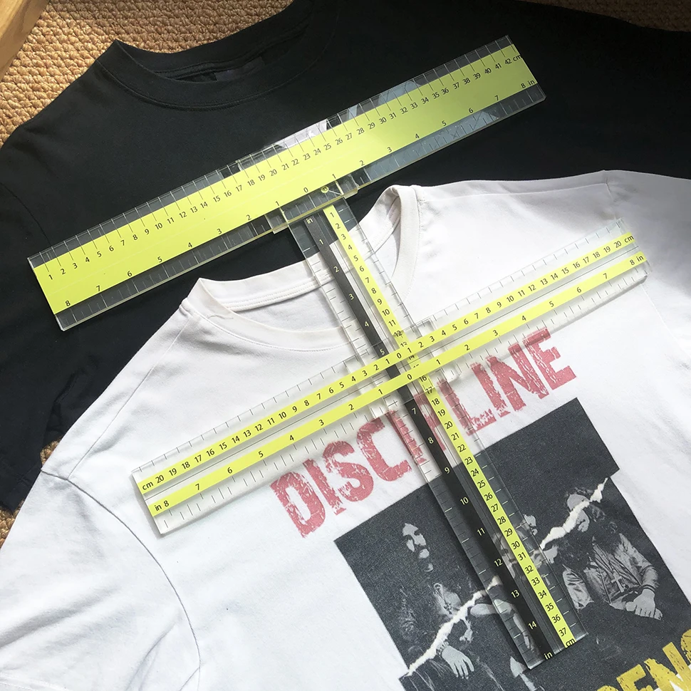 Tshirt alignment tool paper placement T ruler designs Drawing fabric heat press tee square Template DIY 6mm acrylic clear guide