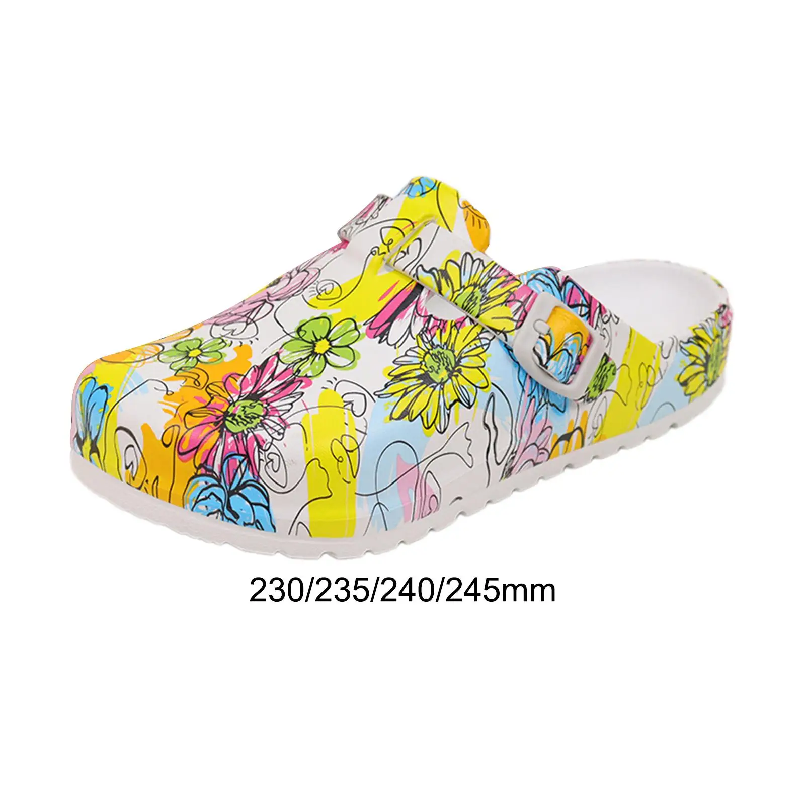 Nurse Clogs Anti Slip Creative Cartoon Printed Breathable Workwear Nursing Shoes Sandals for Garden Sanitary Hotels Chef Summer