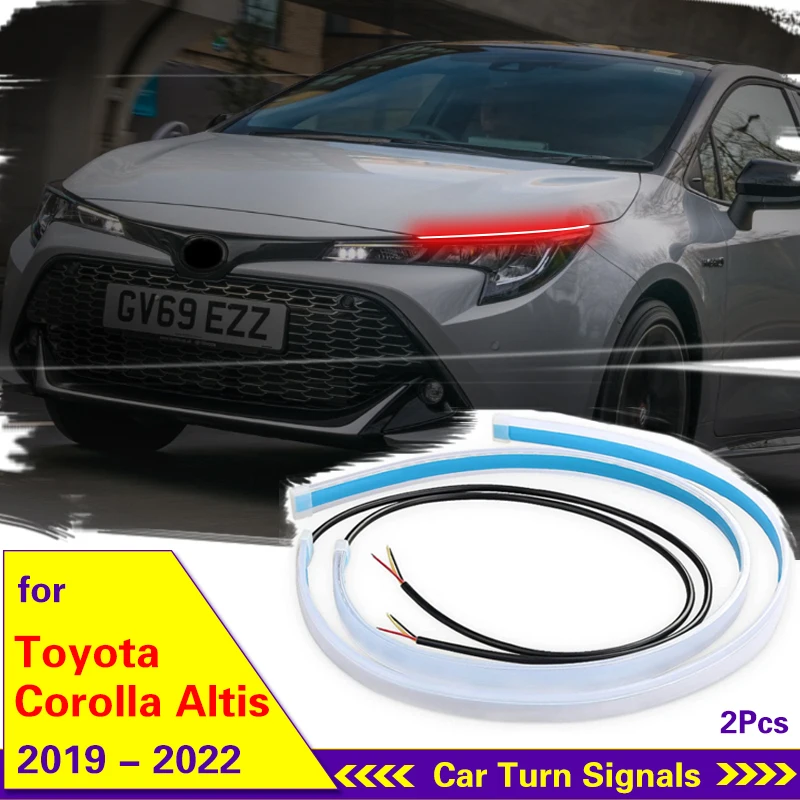 

2pcs Daytime Running Lights Flexible For Toyota Corolla Altis 2019-2022 Car Light Turn Signal Brake Side Lights Headlights Strip