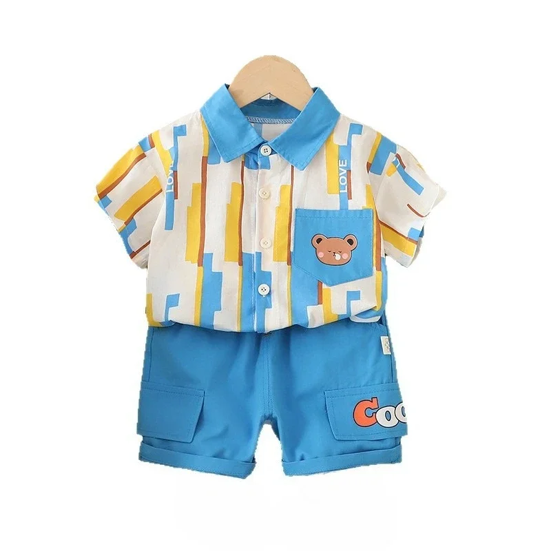 New Summer Baby Clothes Suit Children Shirt Shorts 2Pcs/Sets Toddler Boys Clothing Infant Casual Sports Costume Kids Tracksuits
