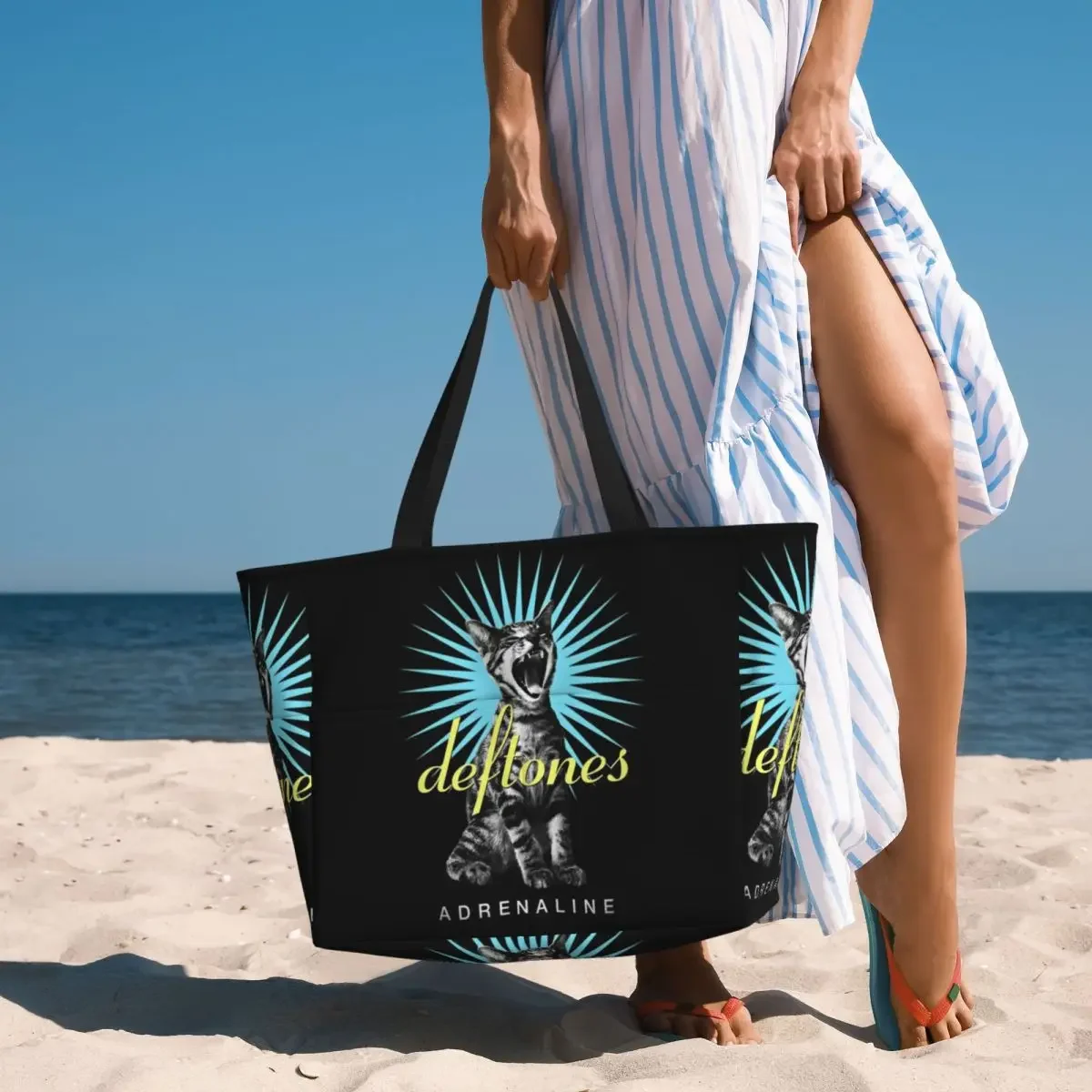 

Deftones Metal Band White Pony Album Beach Tote Bag Sport Gym Yoga Duffle Large Tote Bag Women Travel Bag Fitness bag