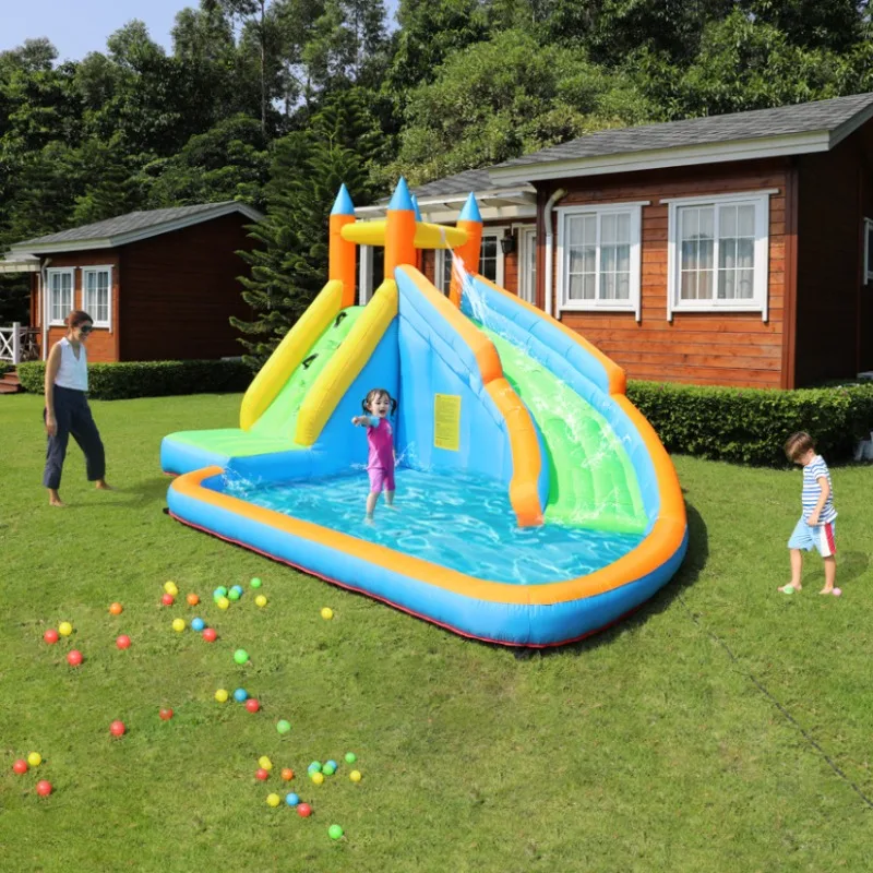 

Небольшой надувной батут-горка для детей, игровой комплекс для дома, детского сада и дошкольных учреждений