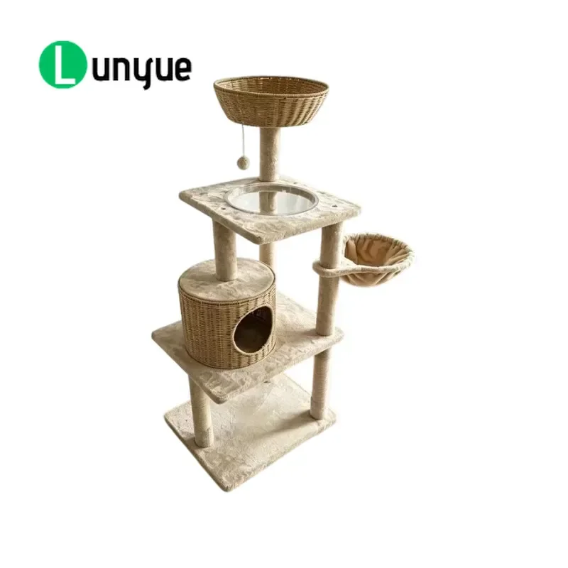 Cat Climbing Frame High Rise Viewing Tower Four Season Ventilated Nest Integrated Stable Space Saving Pet Entertainment Rack