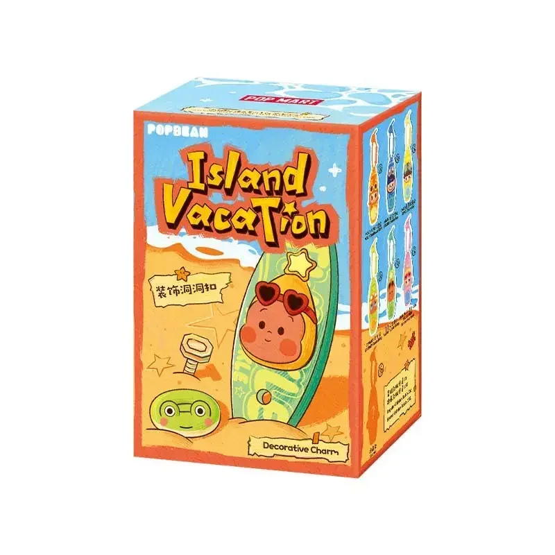 POPMART POP BEAN Island Vacation Series Decorative Charm Blind Box Mystery Box Guess Bag Toys Doll Cute Anime Figure Collection
