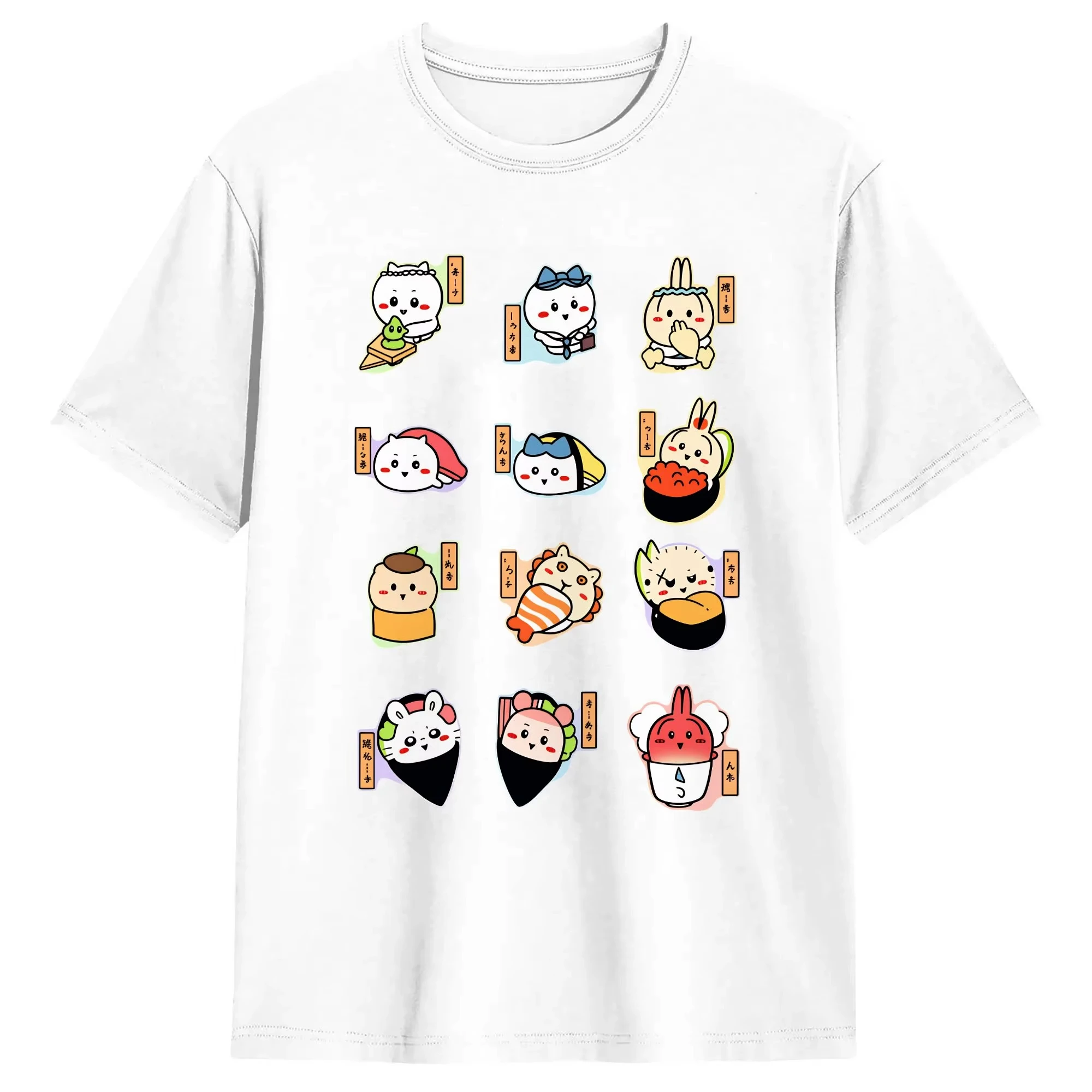 Chiikawa Cute Kawaii Anime Starry Tee Men's Women's Black Retro Cool Graphic Art Print Oversized Short Sleeve Streetwear Top