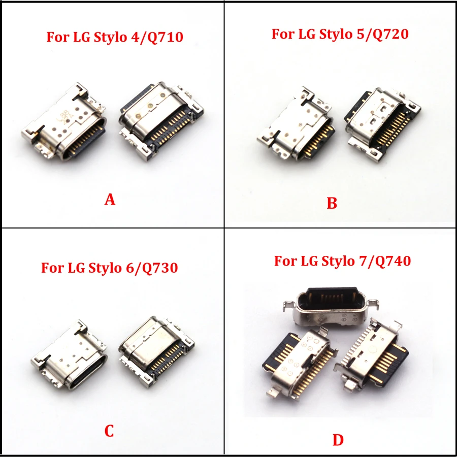 5pcs USB Jack Charging Port Dock Connector For LG Q Stylus Stylo 4 Q710 Stylo 5 Q720 Stylo 6 Q730 Stylo 6 Q740 Charger Plug