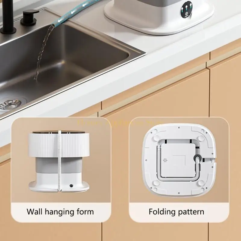 D0AB Small Laundry Washer Efficient Washer 10L Quiet Dryer Efficient Washing Machine Small Washer for Home and Travel Use