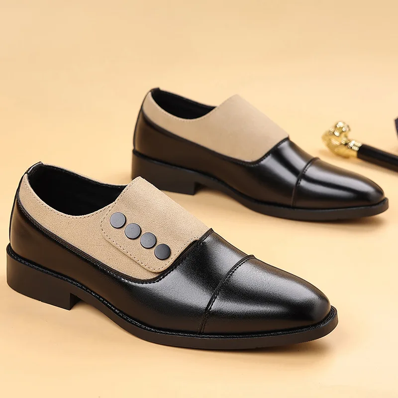 

Classic Men's Shoes Buniness Dress Shoes Office Non-slip Leather Shoes Slip on Wedding Formal Oxfords PU Leather Work Loafers