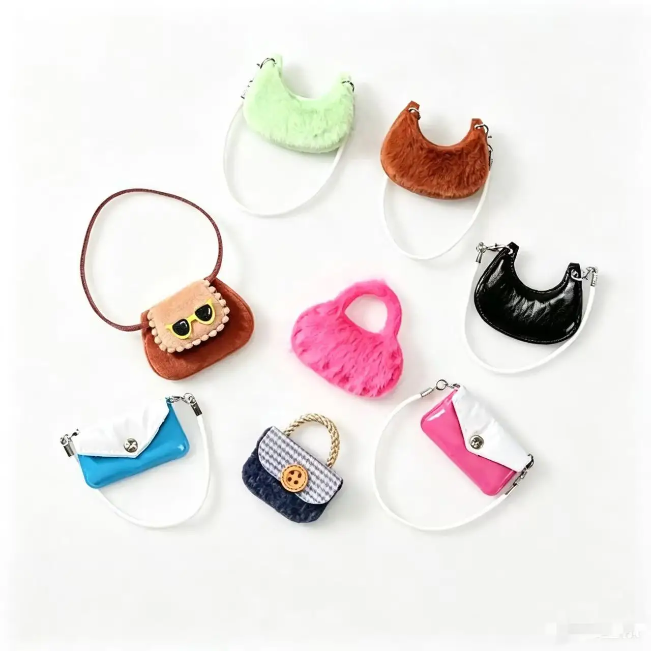 Random 5 Pcs Mini Doll Handbags Set,Fashion Doll Accessories Fit for 11.5 Inch Dolls, Dress Up Pretend Play Gift for Kids