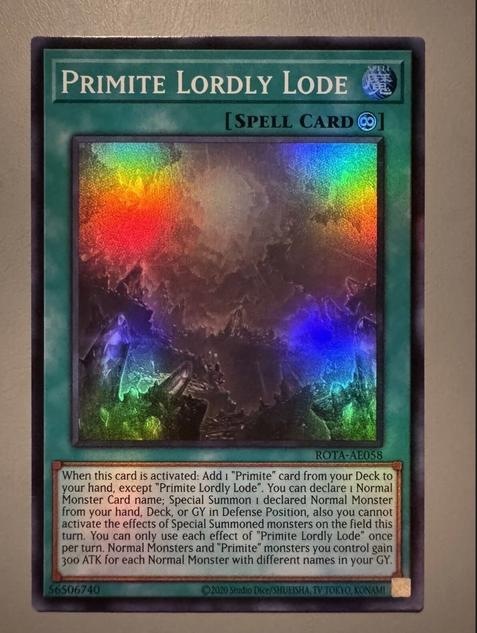 Yugioh KONAMI Duel Monsters ROTA-AE058 Primitive Lordly Lode Super Rare Asian English Collection Mint Card