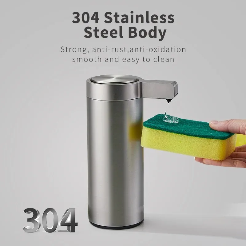 Intelligent automatic sensing 304 stainless steel soap dispenser，Kitchen Soap Machine Automatic Sensor Out of Hand Sanitizer Sma
