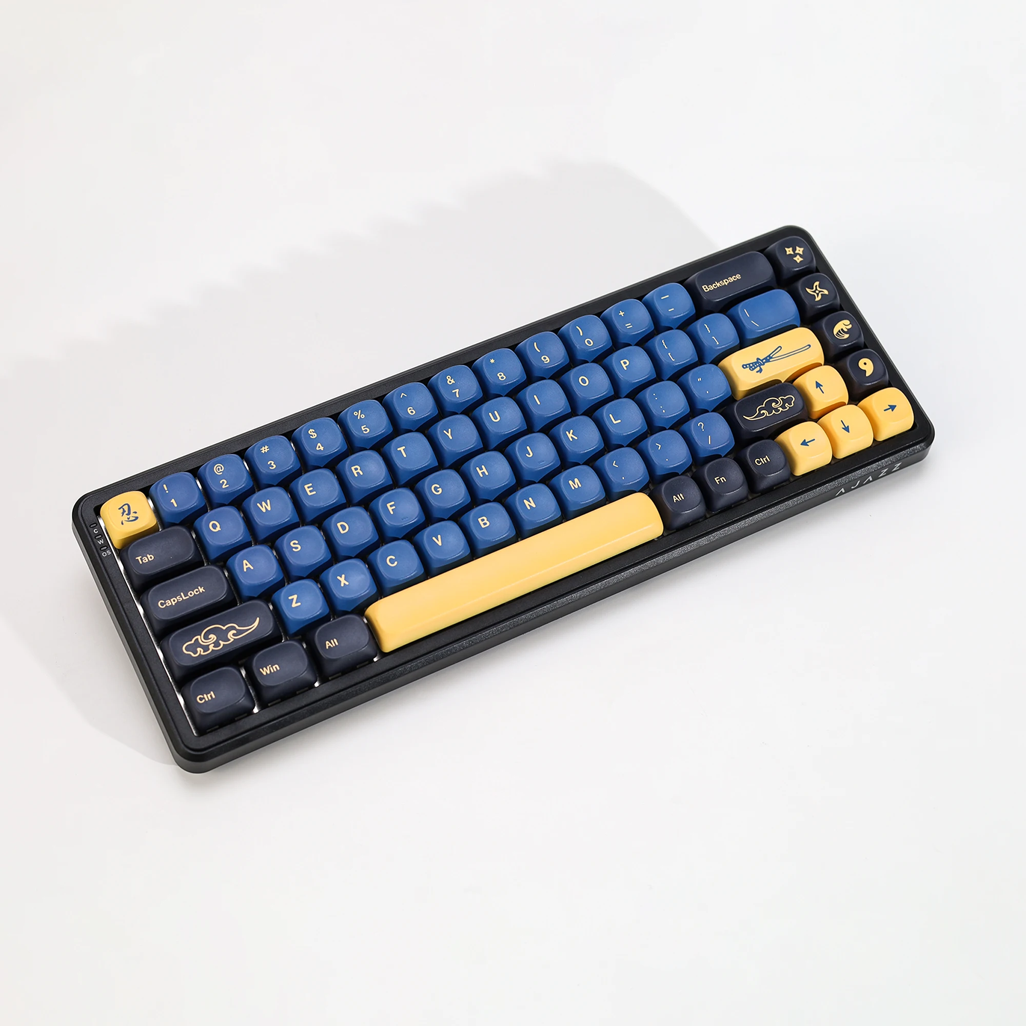 KBDiy GMK Blue Samurai Tastenkappen Retro KOA MOA PBT Keycaps ISO Custom für 75% 60% Magnetische Gaming Mechanische Tastatur KIT Tastenkappen – Detail 7