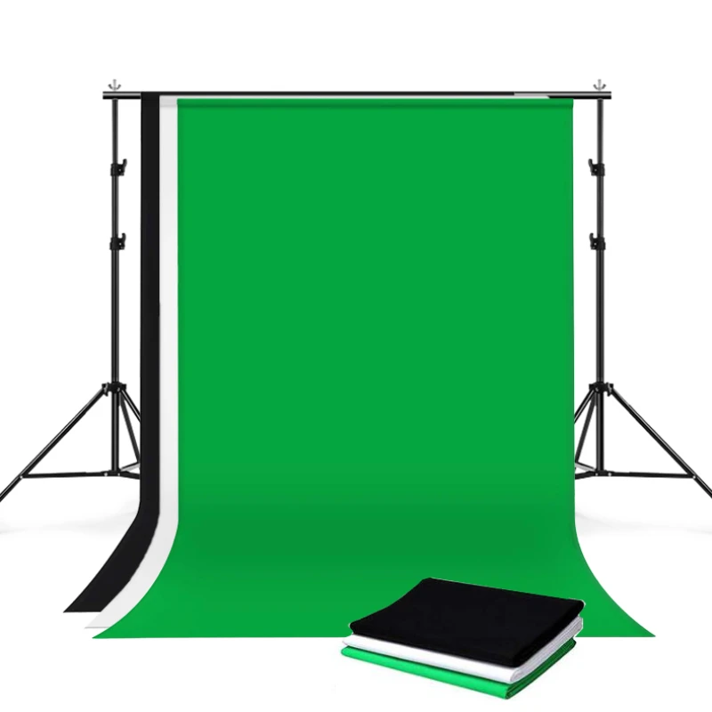 Best Quality Fine cotton green screen set photography background ground pull green screen display frame with support