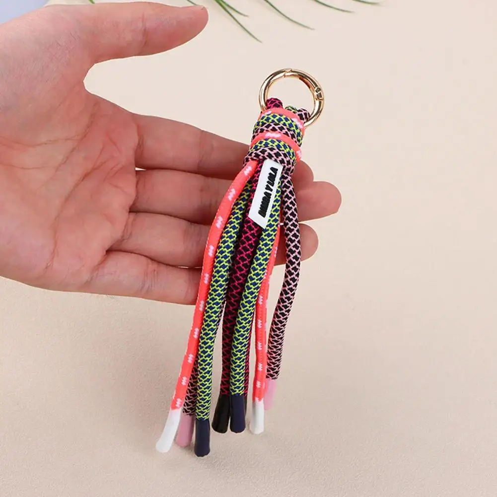 1PC Colorful High-quality Hardware Anti-theft Keychain Fashion Bag Accessories Luxury Tassel Female Bag Hanging Decoration