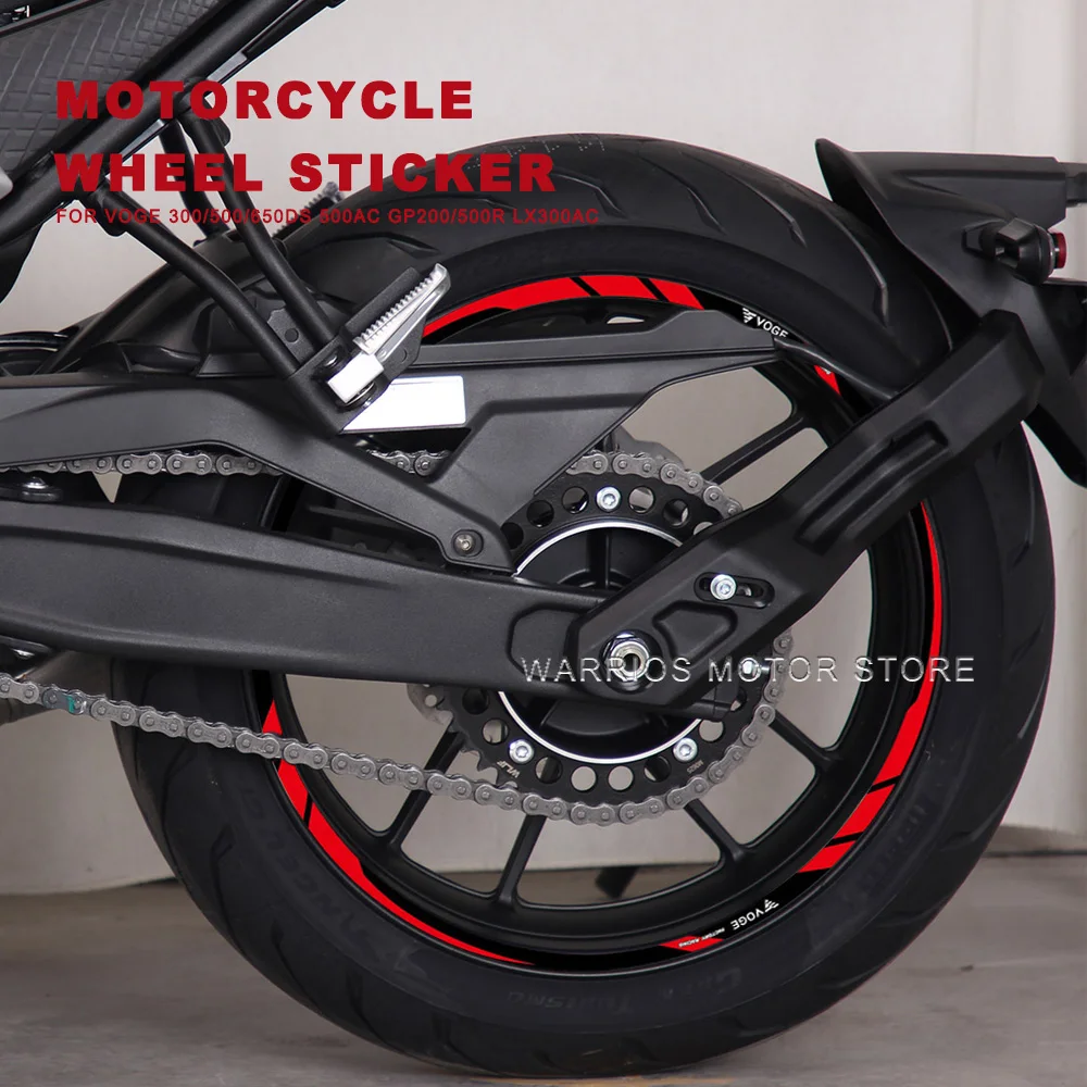 

Motorcycle Wheel Sticker Waterproof Hub Decal Rim Stripe Tape For Voge 300/500/650DS 500AC GP200/500R Lx300ac