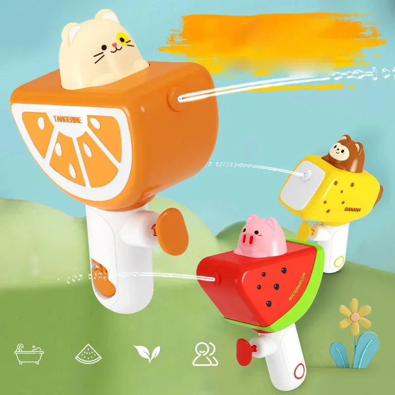 Pistola de agua ligera, juguete creativo para exteriores para niños, juguete de pulverización de agua, diversión en la playa de verano, pistola de agua portátil de dibujos animados, juguetes, regalos