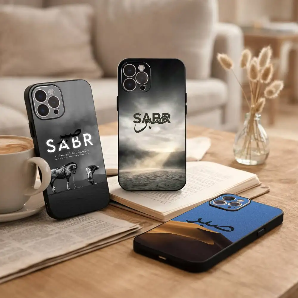 

Q-Quran Sabr Islam P-Patience Phone Case For iPhone17 16 15 14 13 12 11 Pro Max Plus,5G Soft Black Case