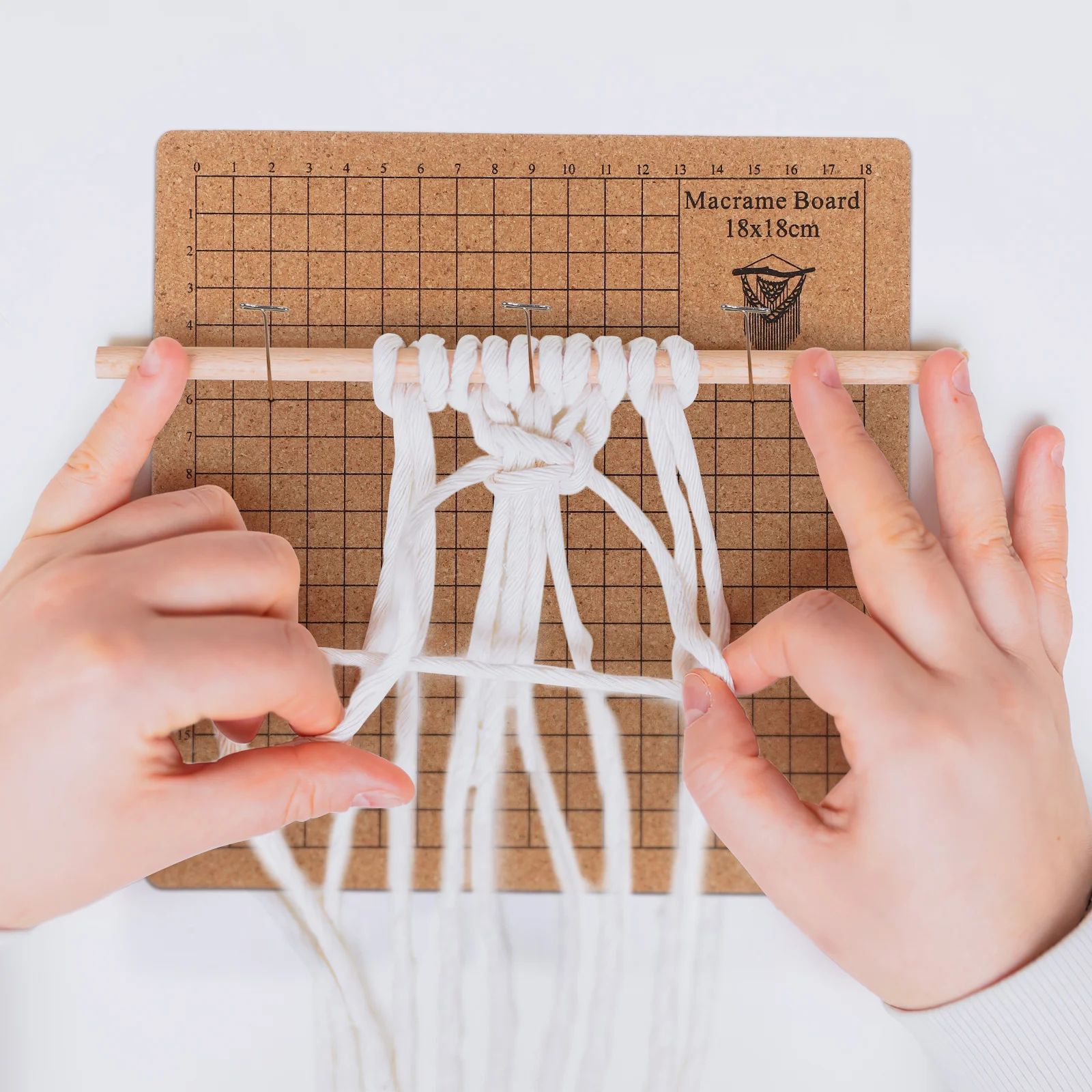 

1Set Macrame Cork Board Braiding Tool DIY Knotting Craft Board Pins Rulers Macrame Kit Knotting Boards