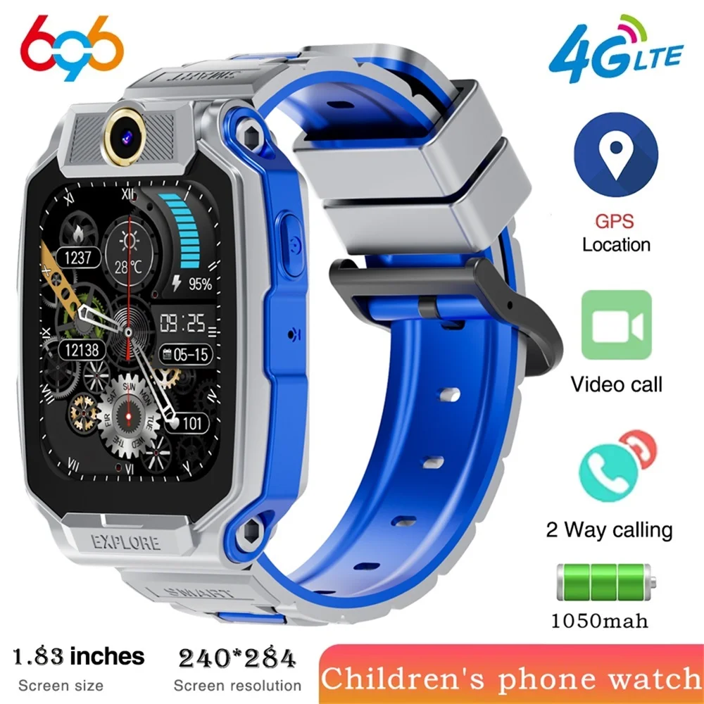 

Детские смарт-часы 696 с 4G, видеозвонками, голосовым чатом, GPS-позиционированием, водонепроницаемые, телефонные часы для школьников, для мальчиков и девочек