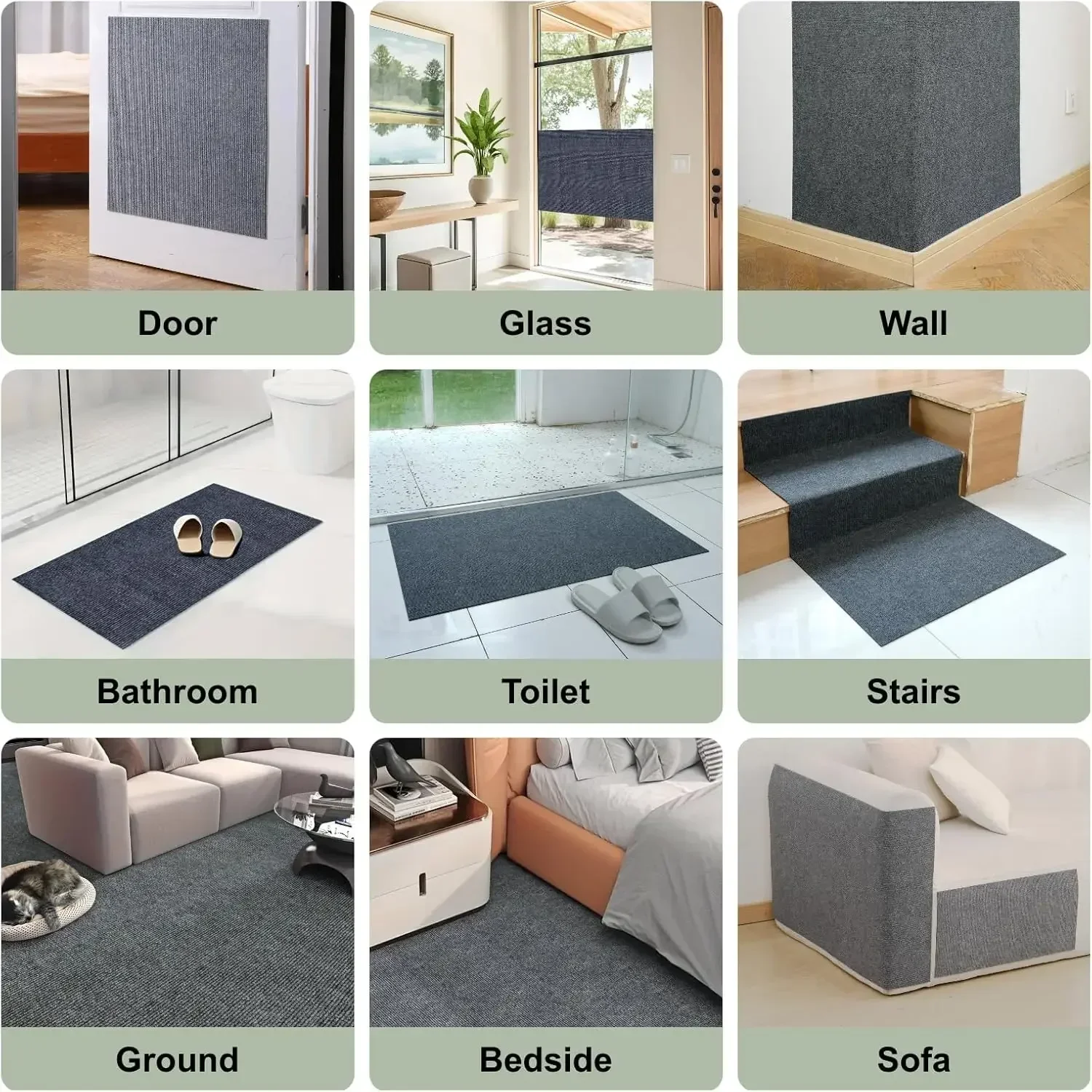 Wall Mounted Cat Scratching Pad Non slip Self adhesive Cat Scratching Board, Durable And Cuttable Indoor Furniture Protector image 5