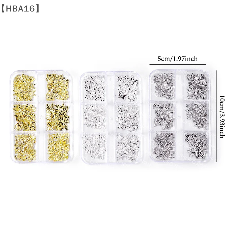 maveraHBA16 Deel6 rejillas Mini lazo dijes para uñas oro plata arco perla uñas diamantes de imitación piezas de decoración de uñas accesorios de manicura