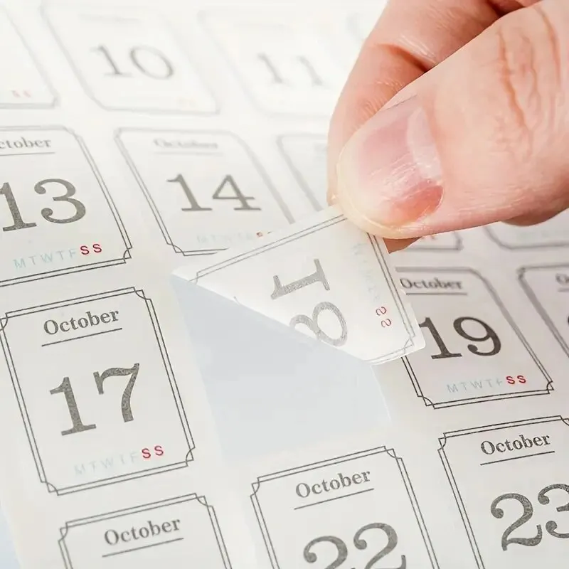 12pcs Calendar Decorative Stickers Pack 365 Days Scrapbook DIY Label Diary Stationery Album Journal Planner Month Number Stic
