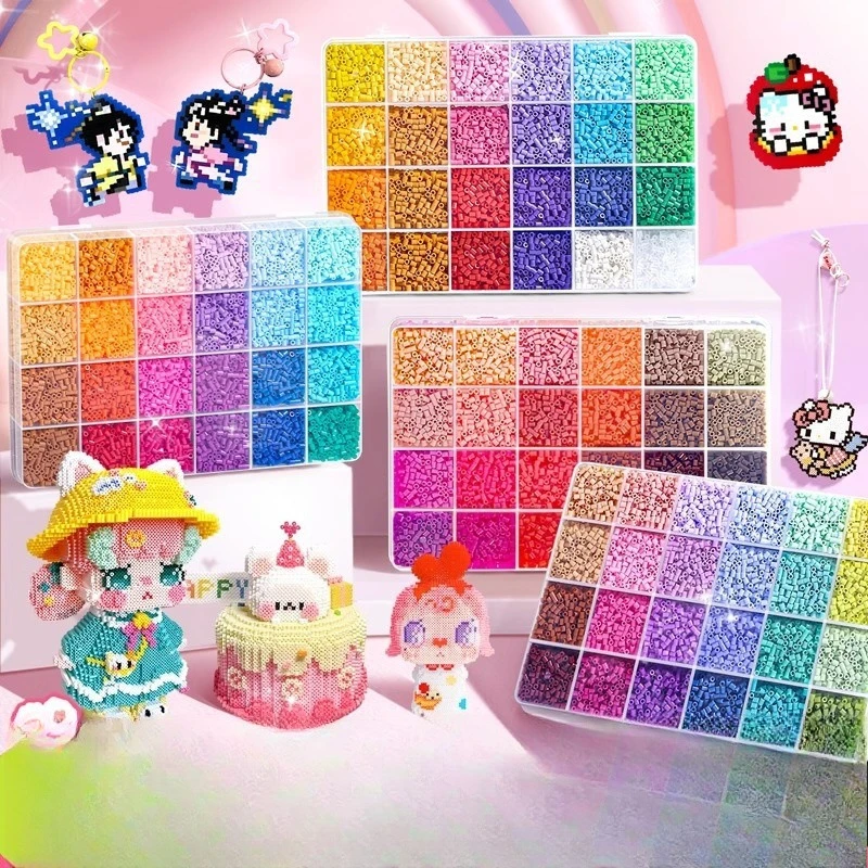 작은 콩 페이스트 재료 패키지, DIY 완성 세트 작은 입자 융합 콩, 철, 교육용 퍼즐 콩 페이스트 콩