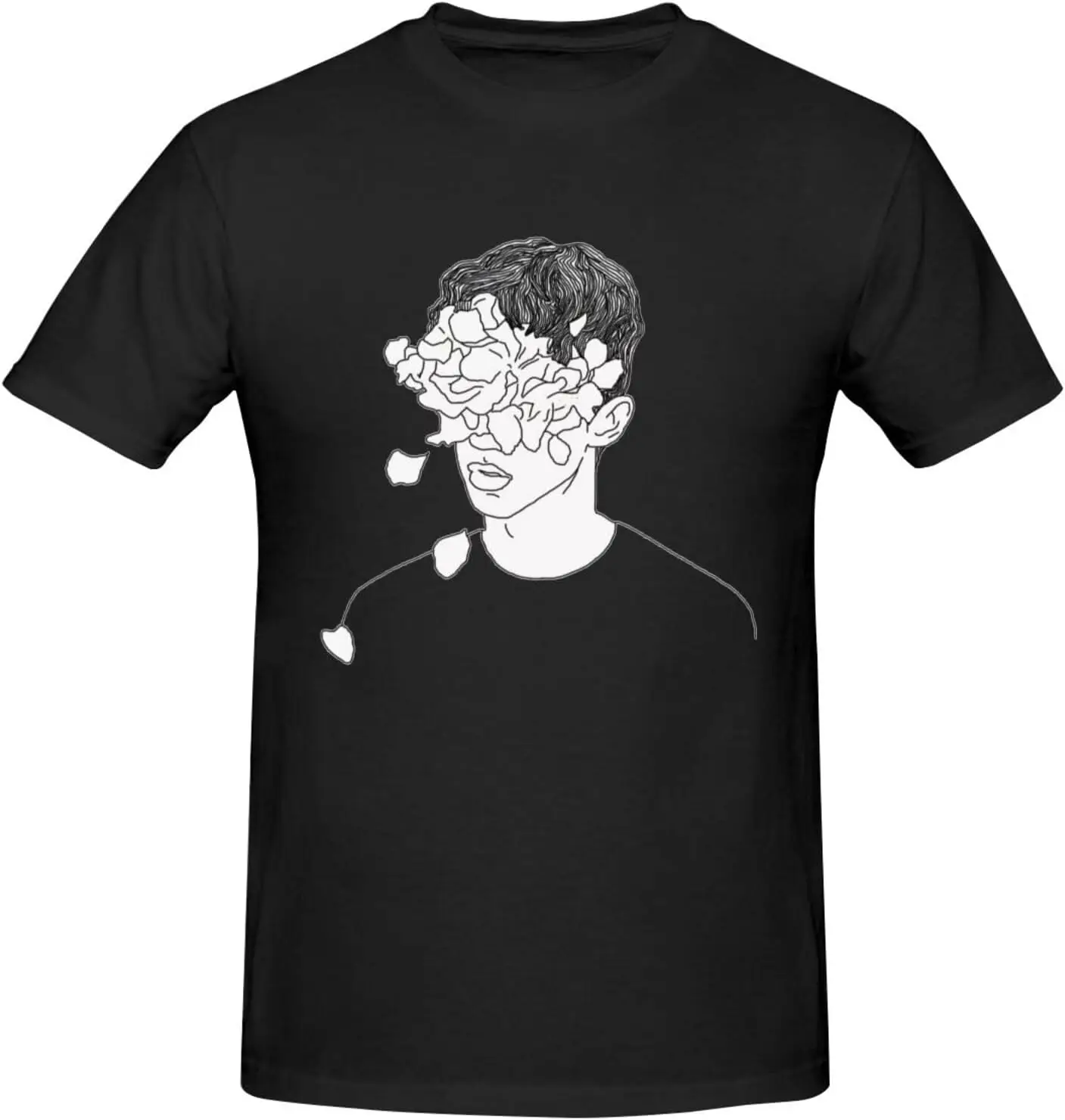 Troye Music Sivan Men's Basic Pure Short Sleeve Crew Neck Plain T-Shirt Unisex Classic Casual Sport Tee Black