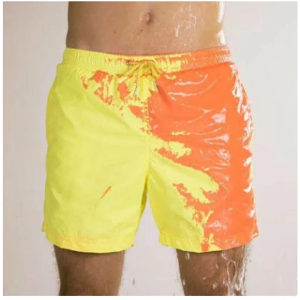 

Men's Swimming Shorts Water and Temperature-Sensitive Color-Changing Beach Pants Summer Swim Trunks Surf Shorts Magical Swimwear