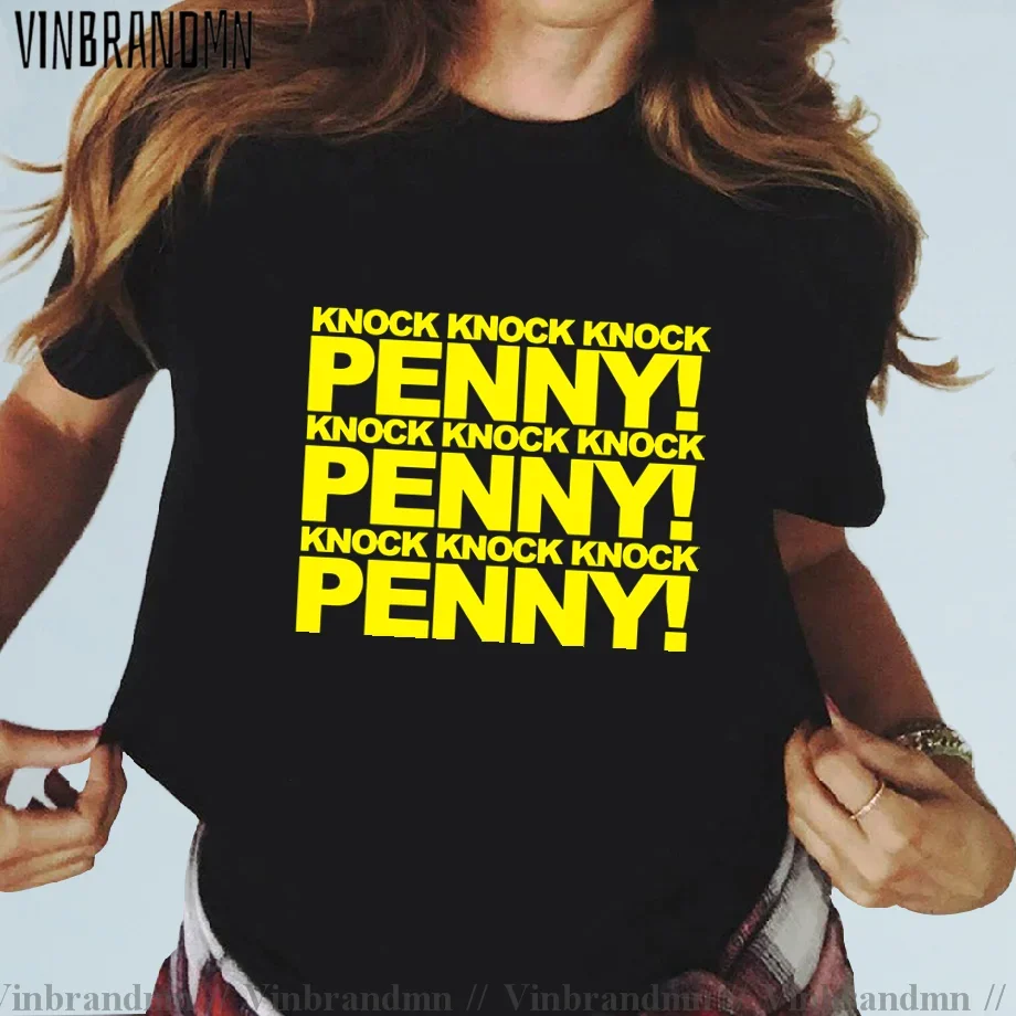 Letter printed BIG BANG Theory PENNY Sheldon's KNOCK woman tee shirt fashion casual Short Sleeve women T shirt Hispter Tops tees