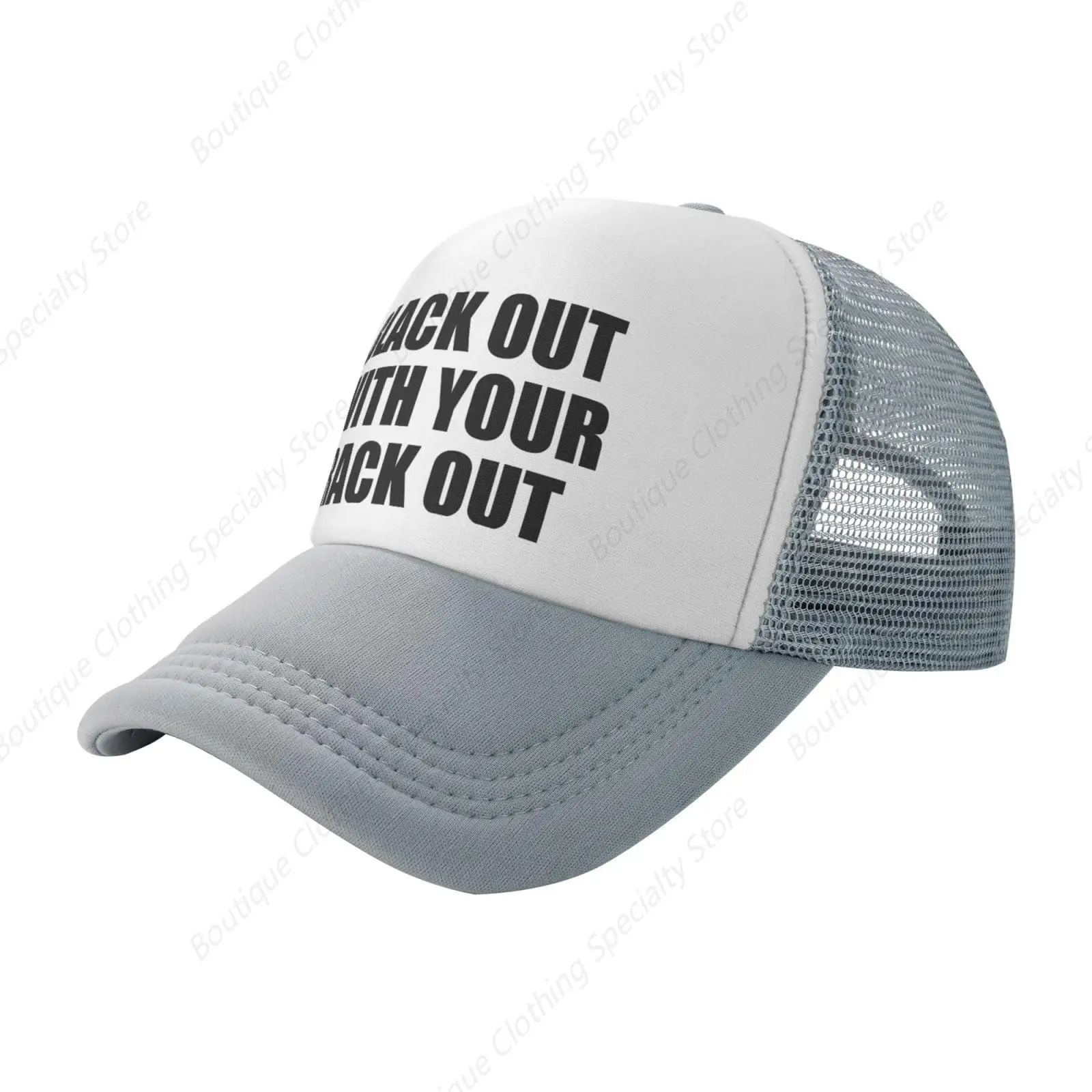 Black Out with Your Rack Out Divertido sombrero de camionero de malla ajustable para adultos Sombreros clásicos unisex Gorras de pesca Amarillo