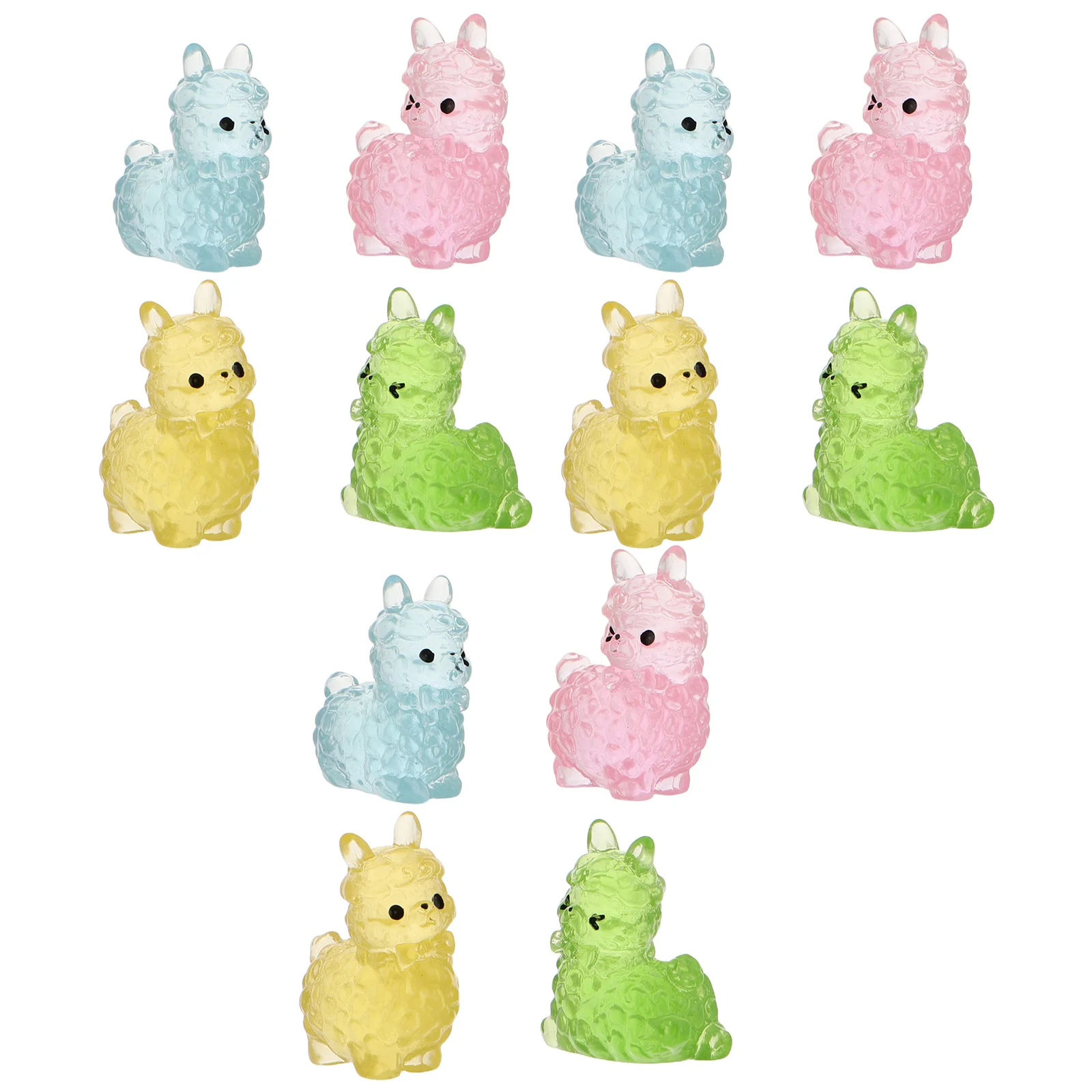 

12 Pcs Alpaca Statues Aquarium Decor Miniature Ornaments Cute Resin Figurines Decorations