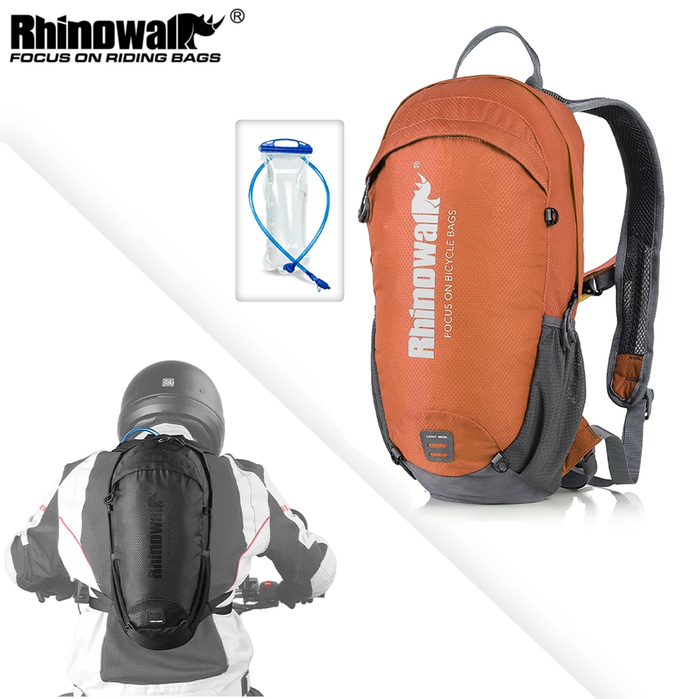 Zaino da moto Rhinowalk confezione da 12 litri con borsa per l'acqua da 2 litri Set borsa a tracolla da campeggio in acqua senza BPA di grande capacità