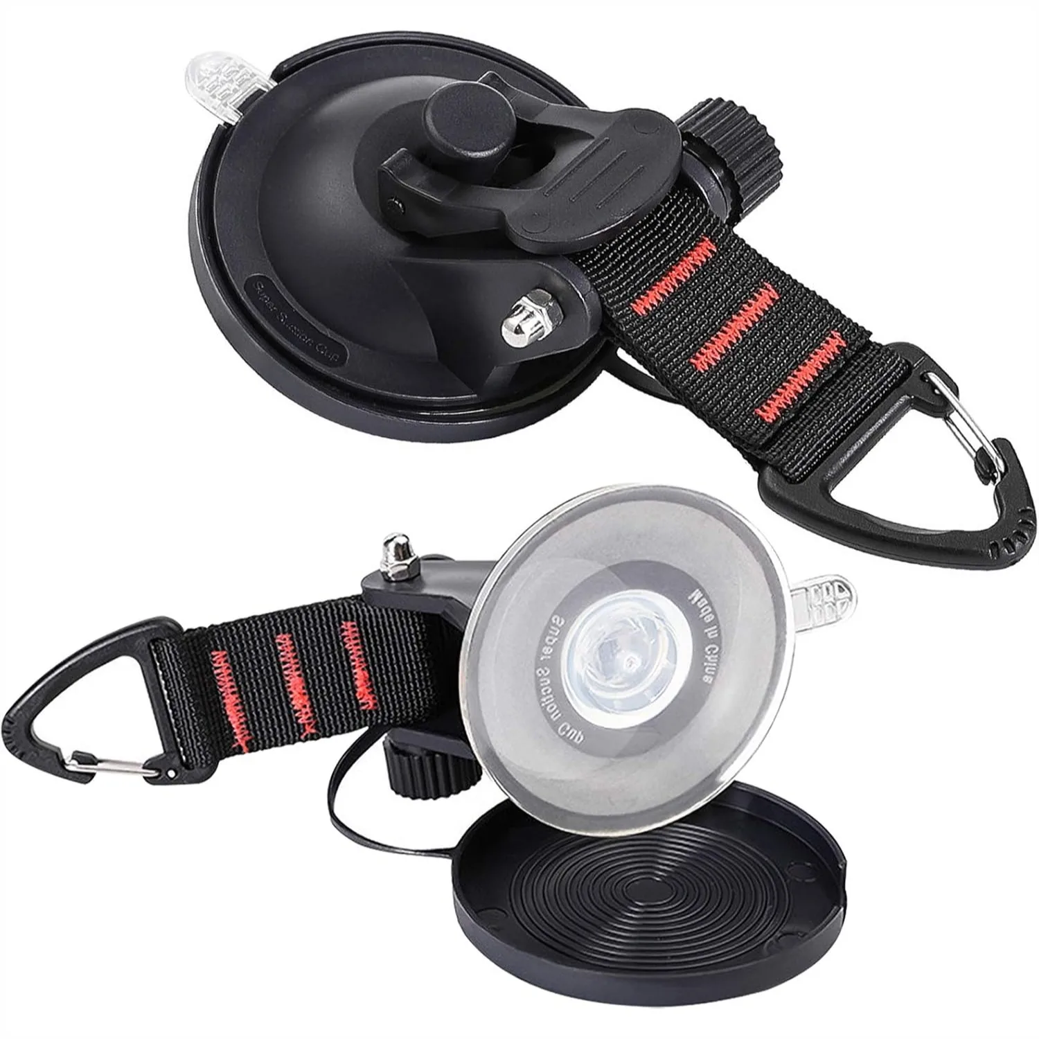 Heavy Duty Suction Cup Hooks for Camping, 22lbs Each, Strong Vacuum Suction Cup with Securing Hook for Car Awning Boat SUV