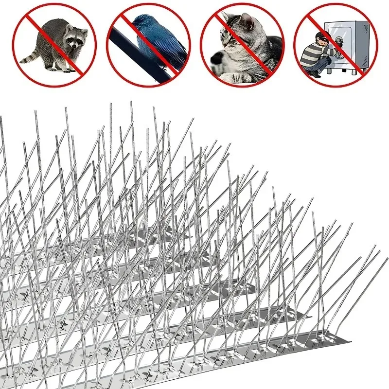 شرفة مكافحة الطيور حمامة سبايك الفولاذ المقاوم للصدأ مكافحة الطيور شوكة مسمار مجموعة في الهواء الطلق الطيور مبيد الحشرات رادع مكافحة السنجاب طارد #2