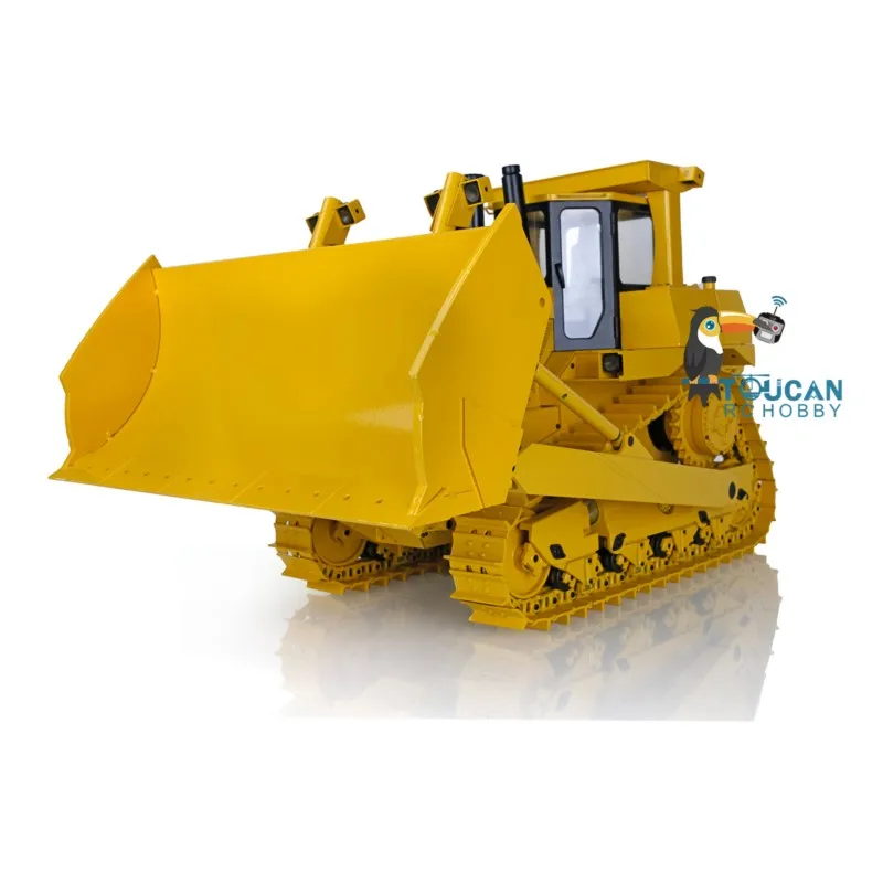 JDM 98 RTR 1/14 RC Hydraulic Bulldozer DXR2 D10T Metal Machine Remote Control Tracked Dozer Model Toy with Light Sound Set