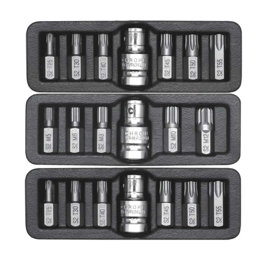 

Screwdriver Head Set Hexagonal Twelve Pointed Star Shaped Spline New Sleeve Conversion Bit 7pcs/set 3/8" Inch 10mm Practical