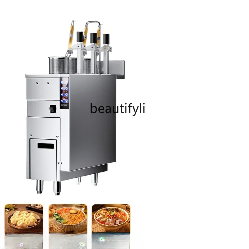 E132 Pasta Cooker Commercial Full-Automatic Lifting Multi-Function Electric Heating Gas Soup Noodles Stove Boiled Noodles Machin