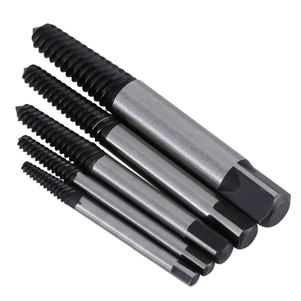 Remover Screw Extractor Silver +Black With Storage Box Bolt 4mm To 18mm 5 Sizes 5pcs Broken Chrome Vanadium Steel