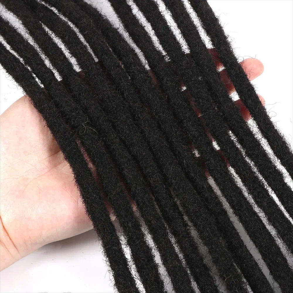 ملحقات Dreadlock شعر بشري للرجال/النساء ضفائر كروشيه شعر عضوي ملحقات Dread Loc 40 قطعة شعر كروشيه أقفال صناعية