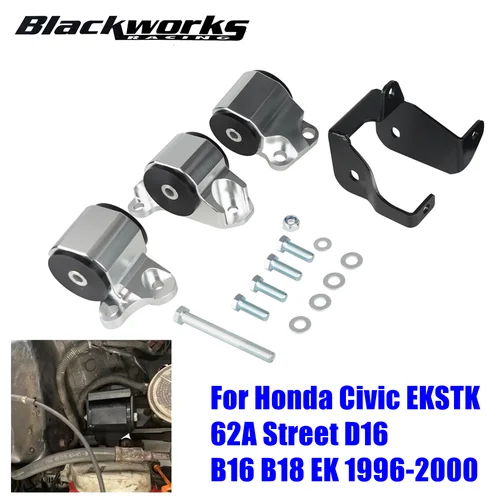 Imagen 1 del producto 1 Juego de Kit de soporte de motor de modificación de coche, montaje de intercambio de motor de 2 pernos para Honda Civic EKSTK 62A Street D16 B16 B18 EK 1996-2000