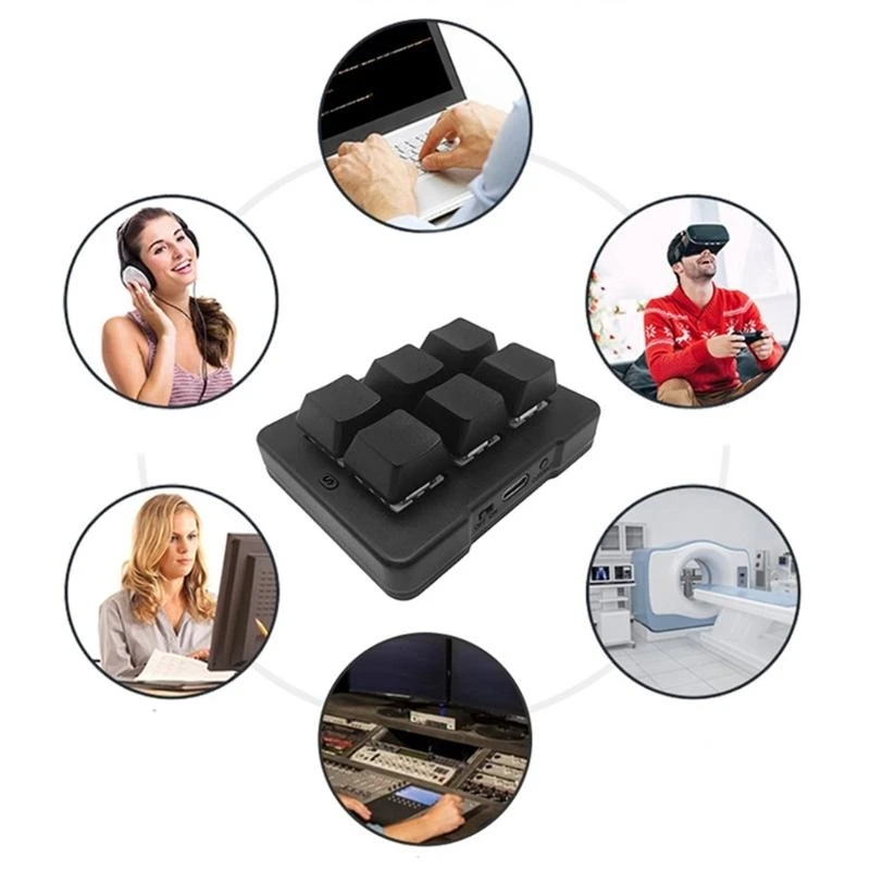 MK623PRO Customizable Mini Keyboard Wireless USB 6 Programmable for Gaming