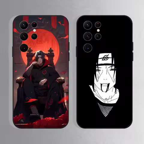 U-UchihaS A-AkatsukiS Phone Case For Samsung S25,S24 Ultra,S20,S30 plus,S22 plus,S23,S30 I-ItachiS Ultra 5G Silicone Black Shell
