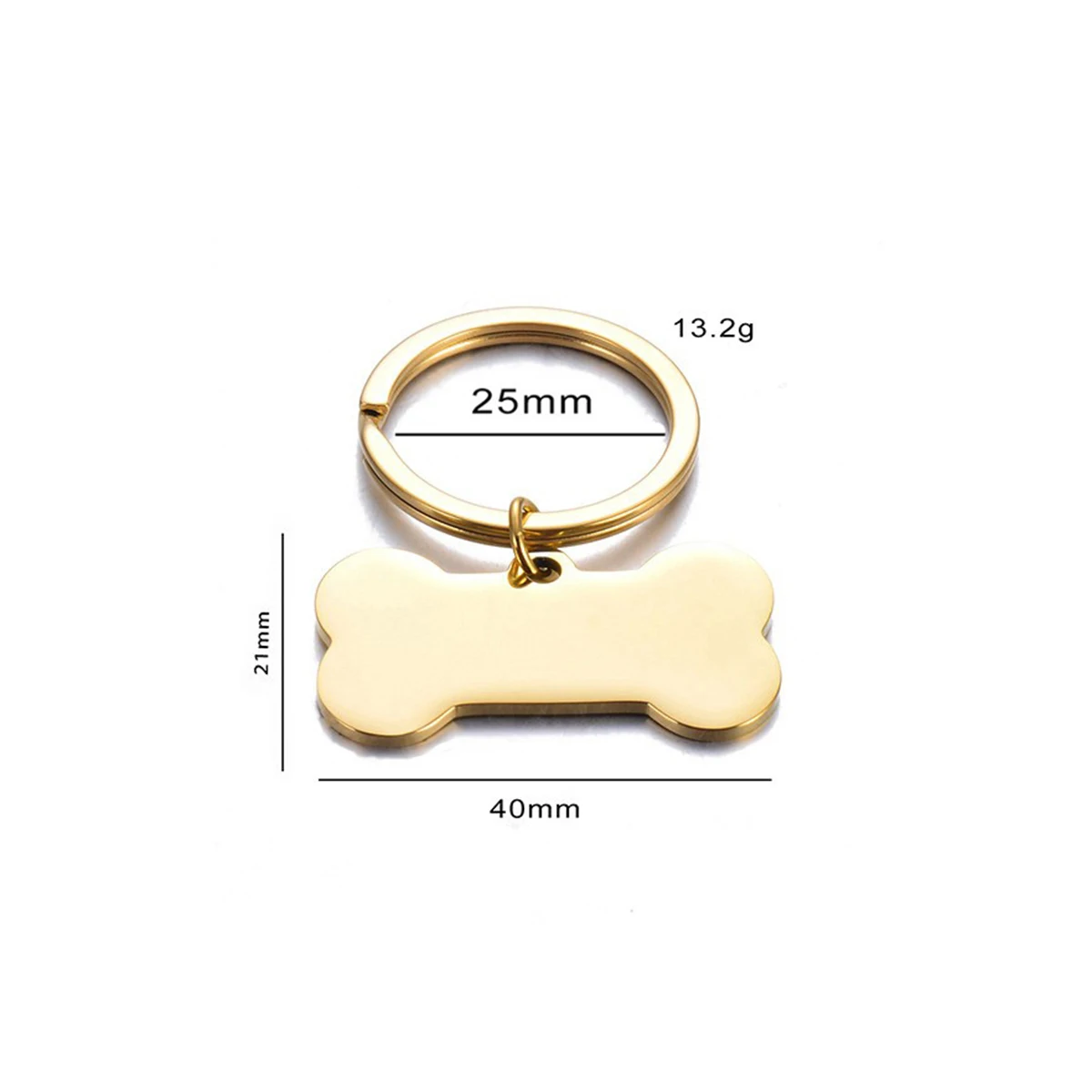 5Pcs  Pet ID Tag Keychain Dog Bone Stainless Steel Blank Collar Tag Keyring DIY Jewelry Making Accessories Gift Wholesale