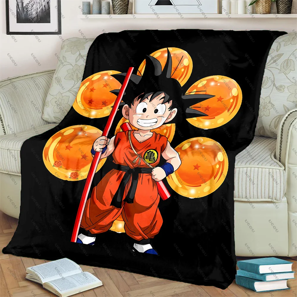 Manta de franela suave y acogedora de Dragon Ball, regalo para el hogar, sofá cama, oficina, cálido, Otoño Invierno, Navidad, Halloween, cumpleaños de Son Goku
