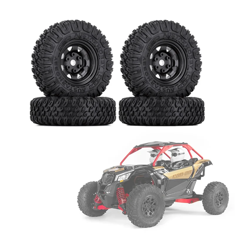 A45F-4PCS 85Mm 1.55 Metalen Beadlock Velgen Banden Set Voor 1/10 RC Crawler Auto Axiale Yeti Jr RC4WD D90 TF2 Tamiya