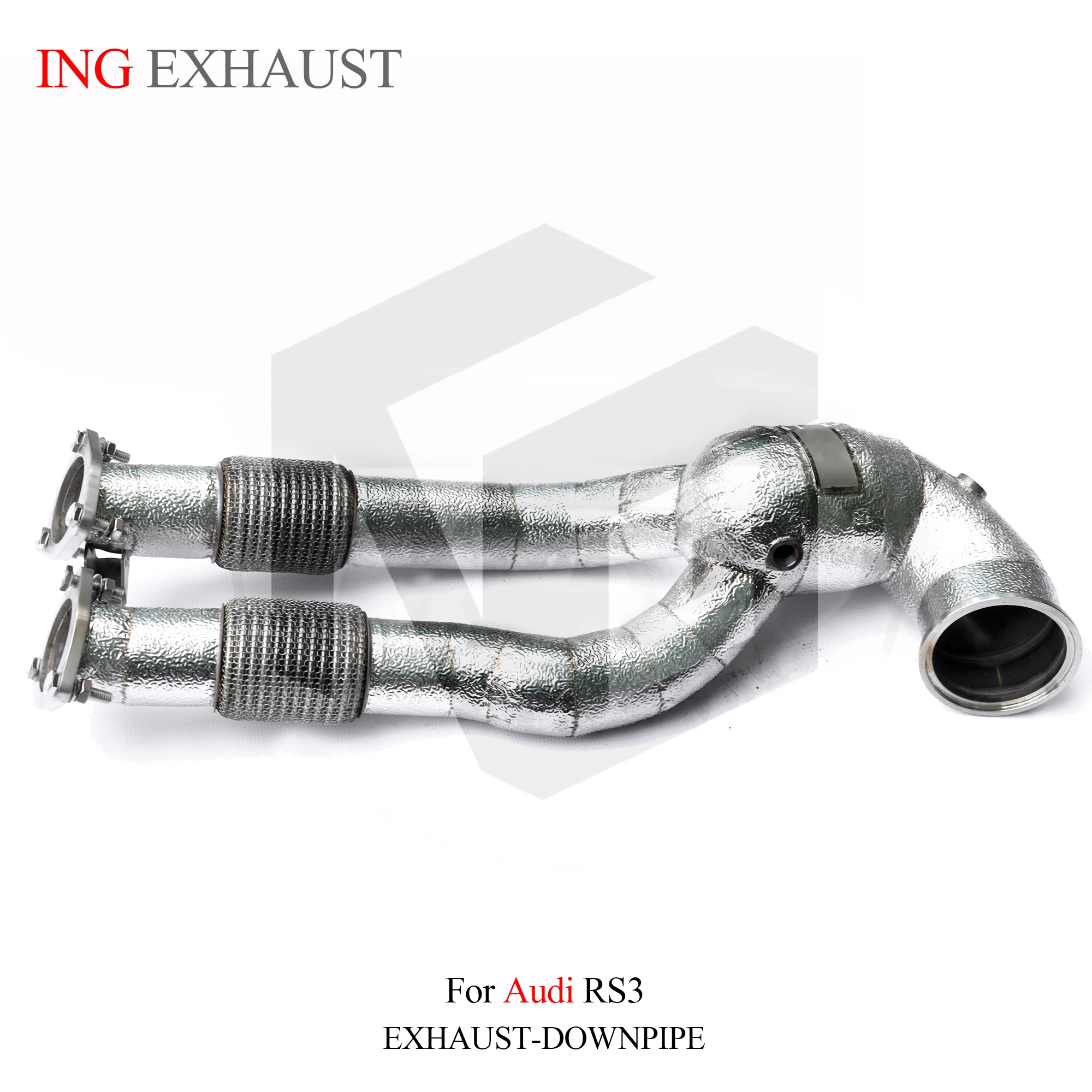 

ING Exhaust Downpipe High Flow Performance for Audi RS3 TTRS RSQ3 2.5T With Heat Shield OPF Middle Car Pipe System