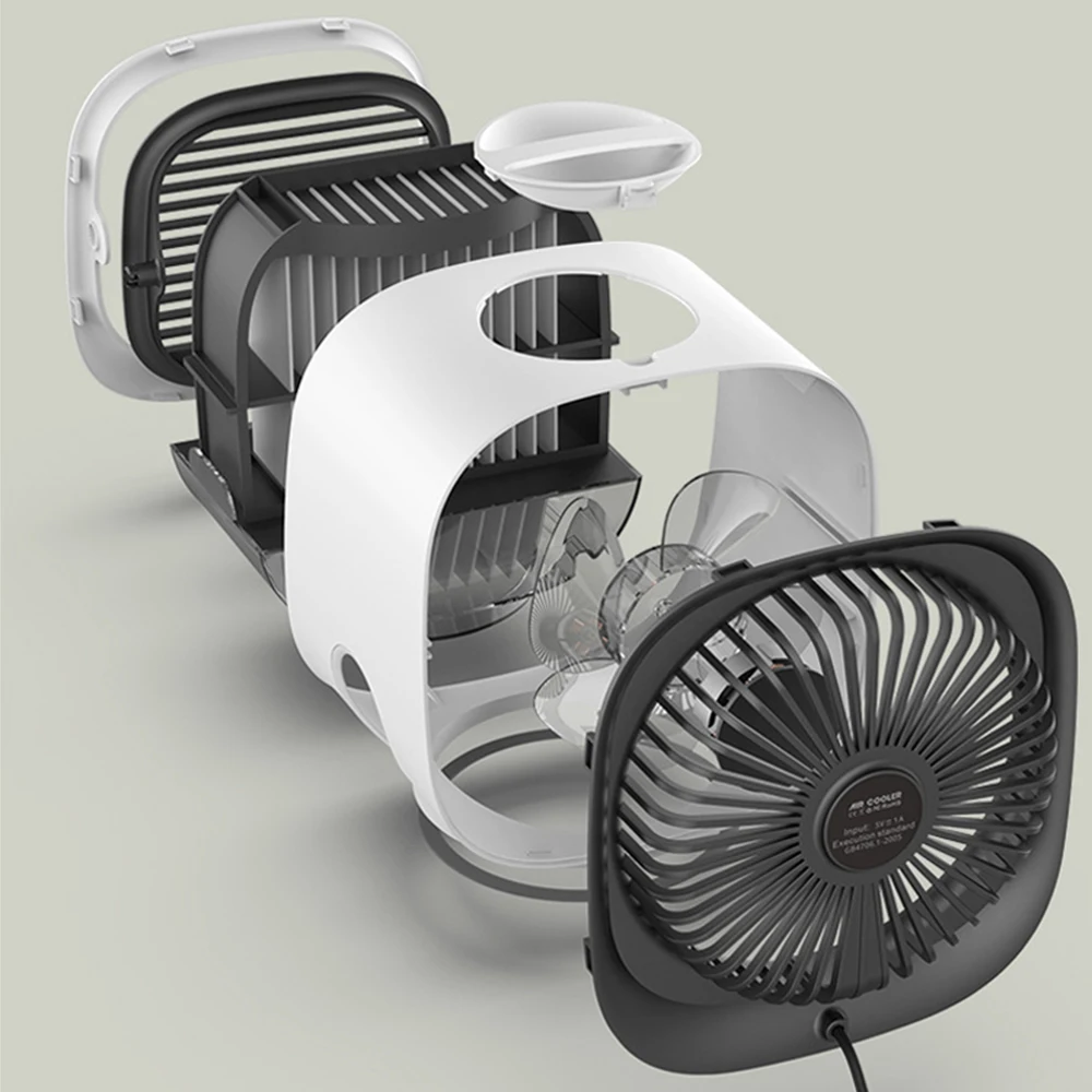 AC Pendingin Udara Pelembap Udara Portabel untuk Ruang Rumah Kantor 3 Kecepatan Desktop Kipas Pendingin Tenang AC